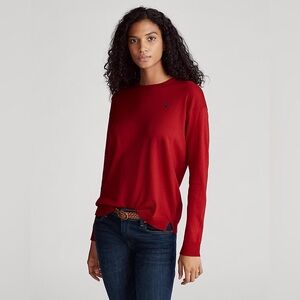 Polo by Ralph Lauren Women's Vibrant Red Long Sleeve Tee
